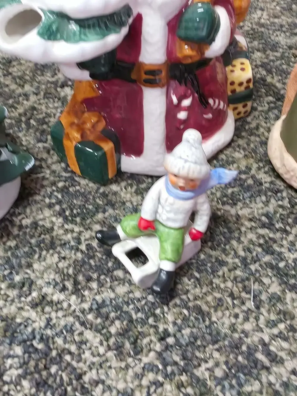 Vintage Ceramic Santa Claus Christmas Tree Teapot